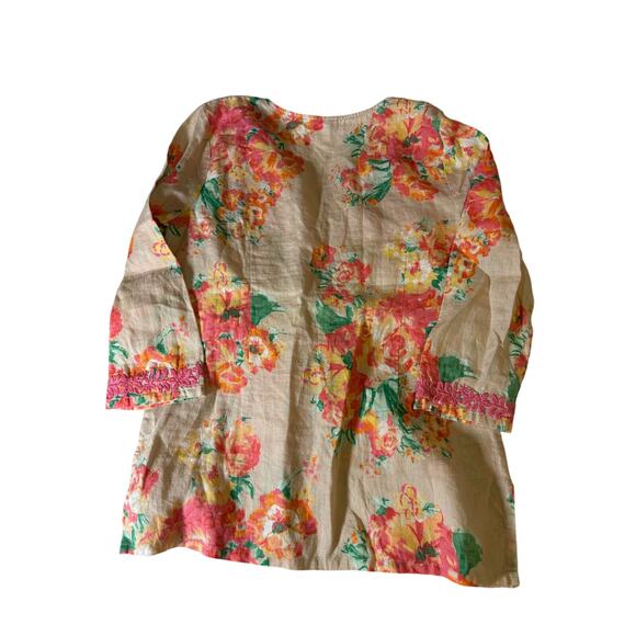 Charter Club large 100% Linen Tunic, embroidered - Picture 4 of 5